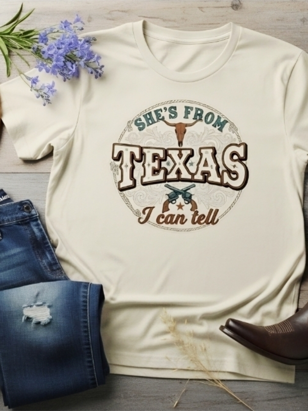 She's From Texas Tee • Western Graphic Shirt • Southern Rock